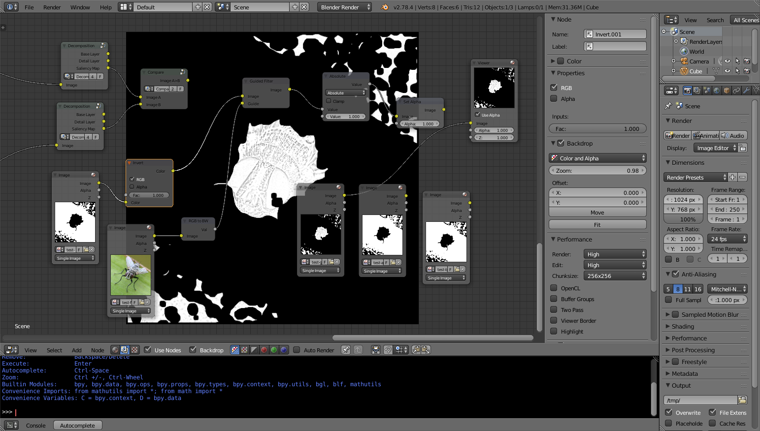 Experimentation in Blender compositor around the Guided Fitler node